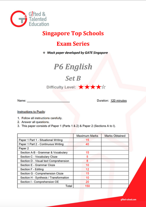 P6 English Exam Set B