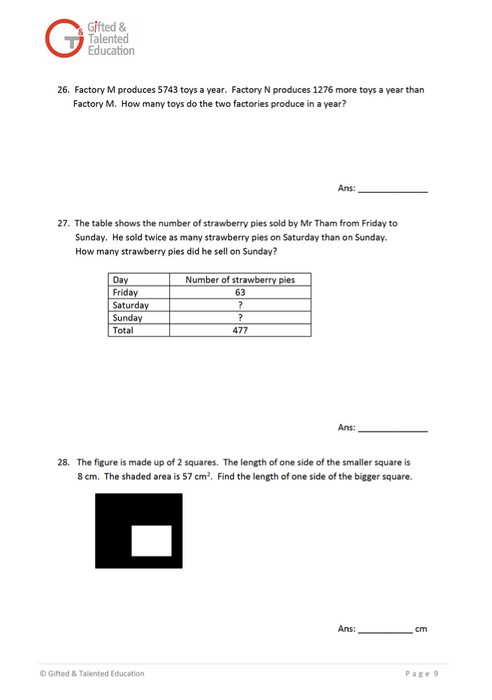 P4 Math Exam Set B