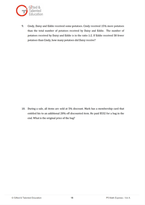 Primary 5 Express IB / IGCSE Singapore Math Volume A