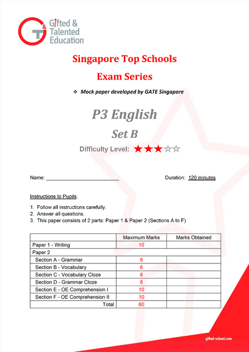 P3 English Exam Set B