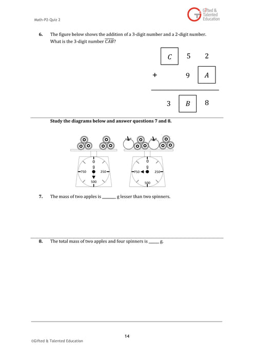 High-Ability Singapore Math Primary 2