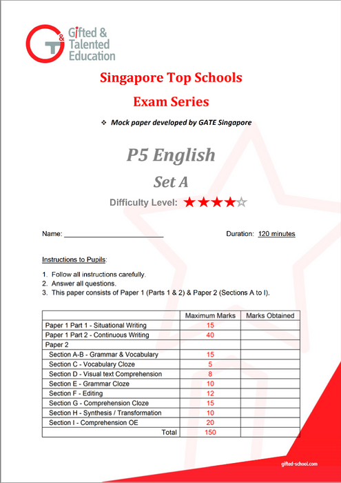 P5 English Exam Set A