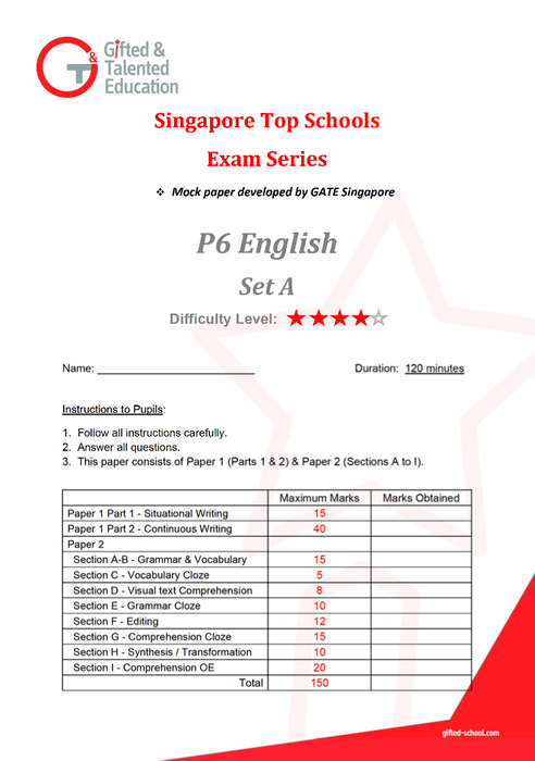 P6 English Exam Set A