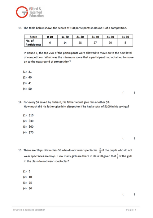 P5 Math Exam Set B