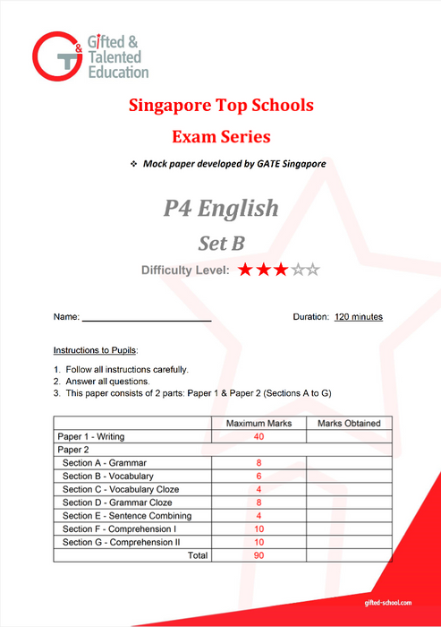 P4 English Exam Set B