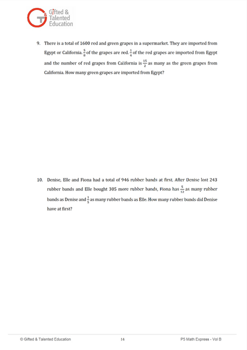 Primary 5 Express IB / IGCSE Singapore Math Volume B
