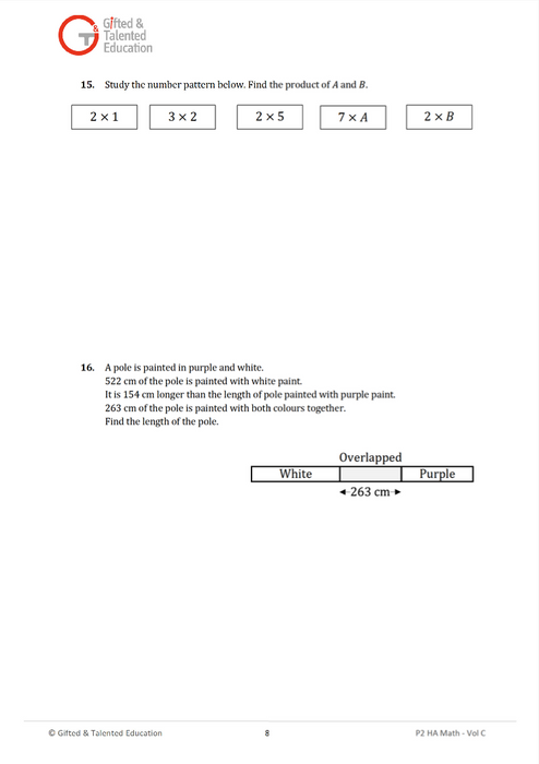 Primary 2 High-Ability Singapore Math Volume C