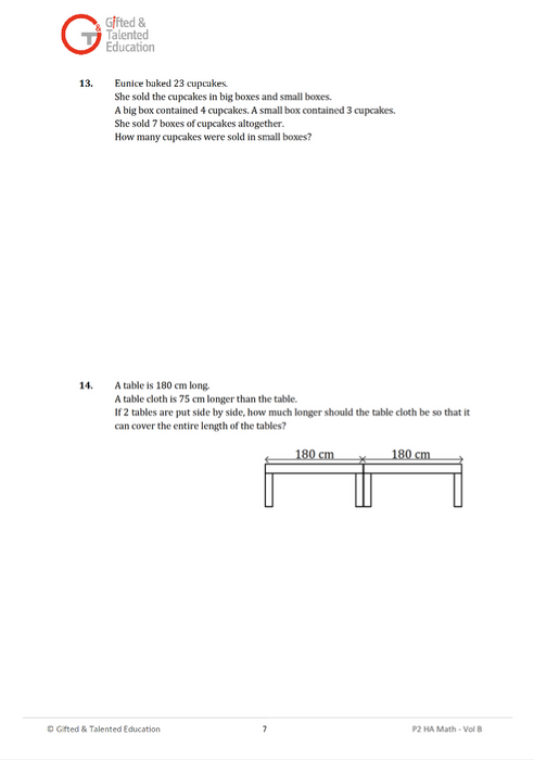 Primary 2 High-Ability Singapore Math Volume B