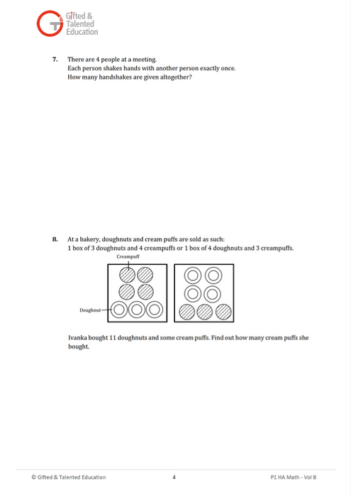 Primary 1 High-Ability Singapore Math Volume B