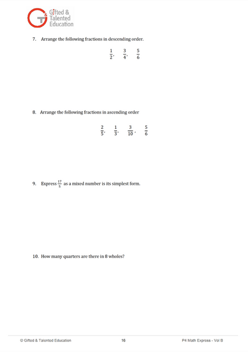 Primary 4 Express IB / IGCSE Singapore Math Volume B