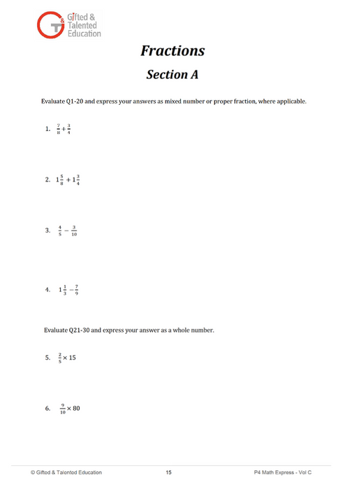 Primary 4 Express IB / IGCSE Singapore Math Volume C