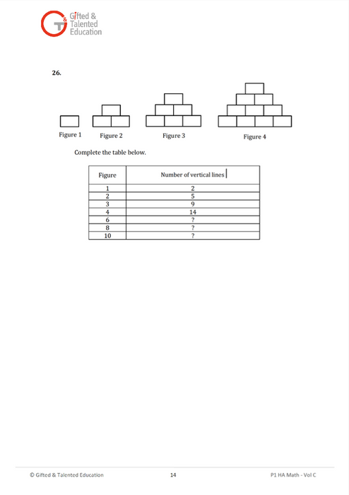 Primary 1 High-Ability Singapore Math Volume C