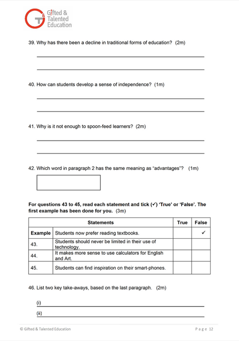 P4 English Exam Set B