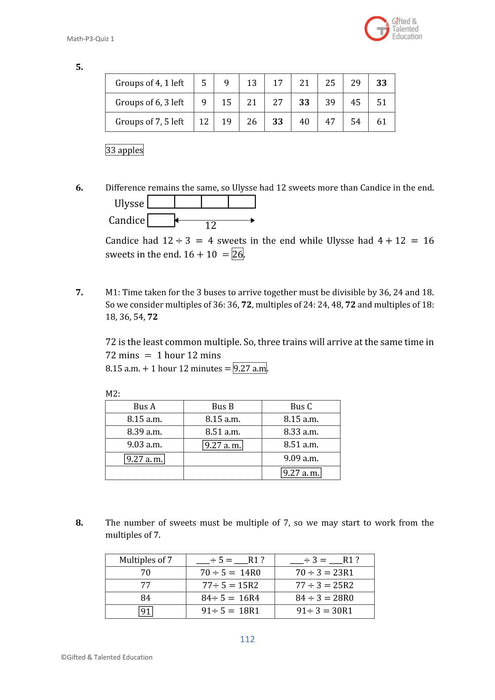 High-Ability Singapore Math Primary 3